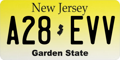 NJ license plate A28EVV