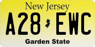 NJ license plate A28EWC