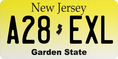 NJ license plate A28EXL