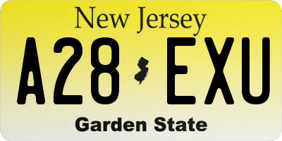 NJ license plate A28EXU