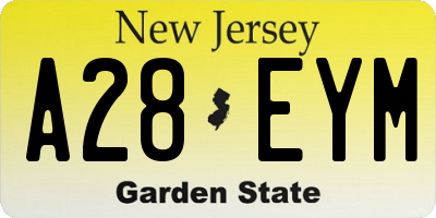 NJ license plate A28EYM