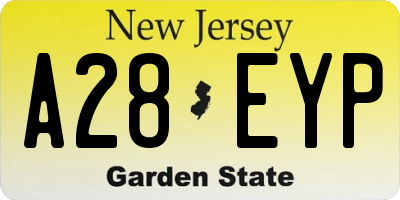 NJ license plate A28EYP