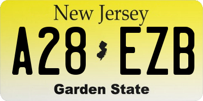 NJ license plate A28EZB