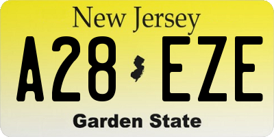 NJ license plate A28EZE
