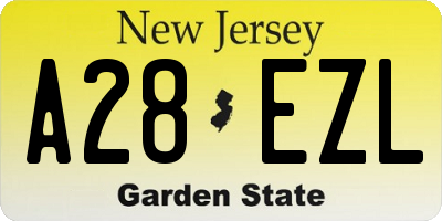 NJ license plate A28EZL