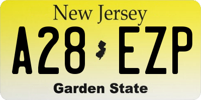NJ license plate A28EZP
