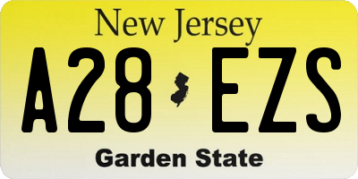 NJ license plate A28EZS