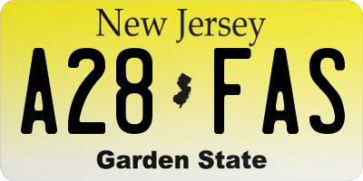 NJ license plate A28FAS
