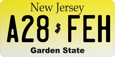 NJ license plate A28FEH