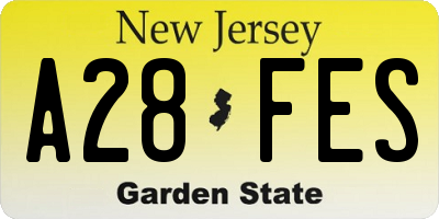 NJ license plate A28FES
