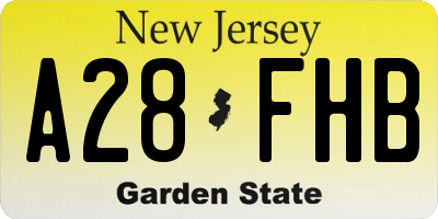 NJ license plate A28FHB