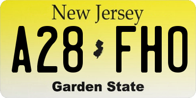 NJ license plate A28FHO