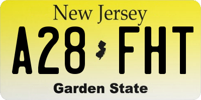 NJ license plate A28FHT