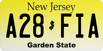 NJ license plate A28FIA