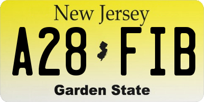 NJ license plate A28FIB