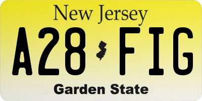NJ license plate A28FIG