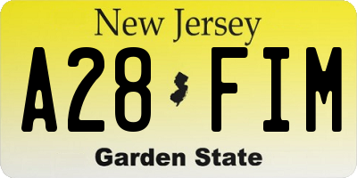 NJ license plate A28FIM