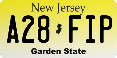 NJ license plate A28FIP