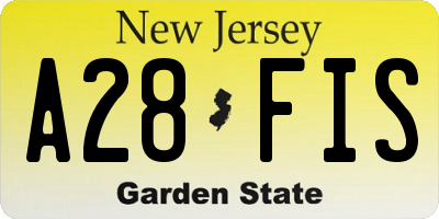 NJ license plate A28FIS