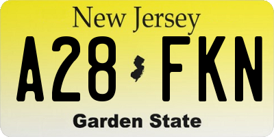 NJ license plate A28FKN