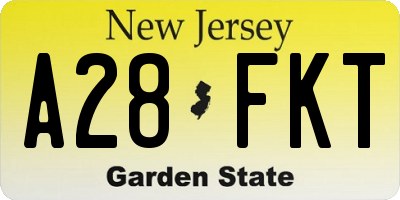 NJ license plate A28FKT
