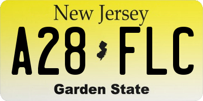 NJ license plate A28FLC