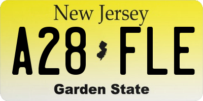 NJ license plate A28FLE