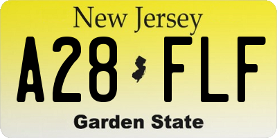 NJ license plate A28FLF