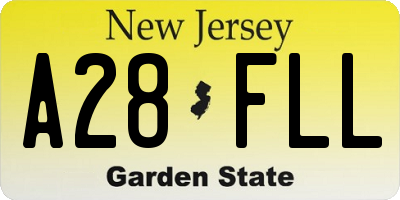 NJ license plate A28FLL
