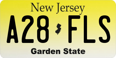 NJ license plate A28FLS