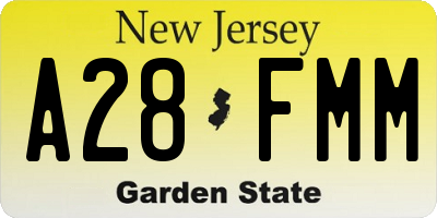 NJ license plate A28FMM