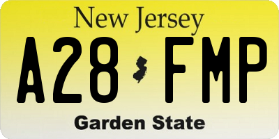 NJ license plate A28FMP