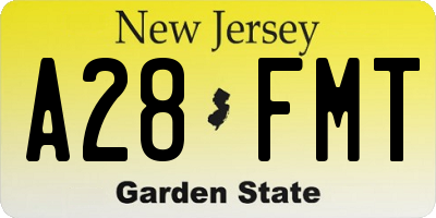 NJ license plate A28FMT