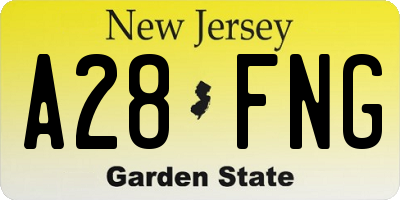 NJ license plate A28FNG