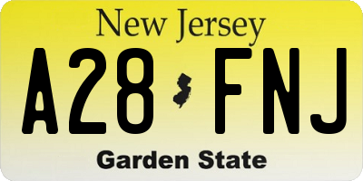NJ license plate A28FNJ