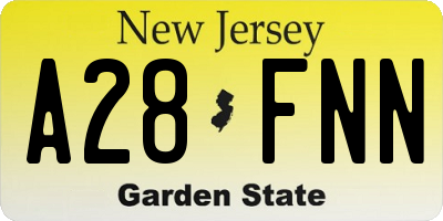 NJ license plate A28FNN