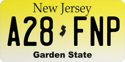 NJ license plate A28FNP