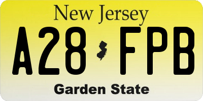 NJ license plate A28FPB