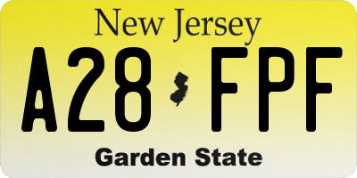 NJ license plate A28FPF