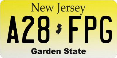 NJ license plate A28FPG