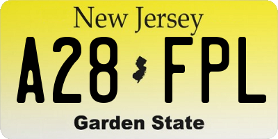 NJ license plate A28FPL