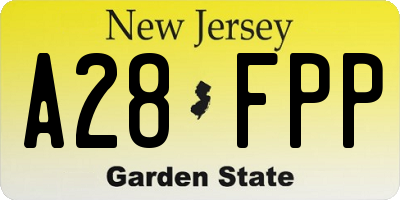 NJ license plate A28FPP