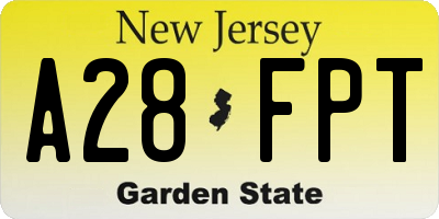 NJ license plate A28FPT