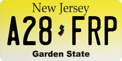 NJ license plate A28FRP