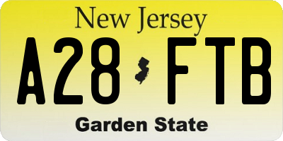 NJ license plate A28FTB
