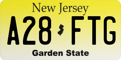 NJ license plate A28FTG