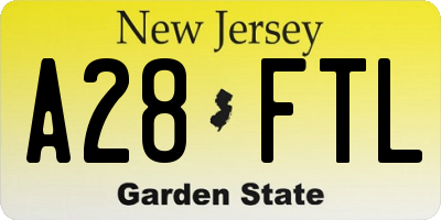NJ license plate A28FTL