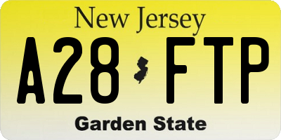 NJ license plate A28FTP