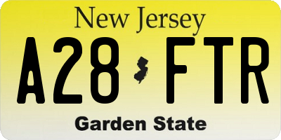 NJ license plate A28FTR