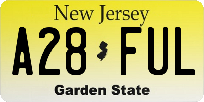 NJ license plate A28FUL